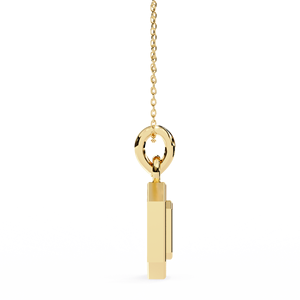 Collar con Colgante de Inicial Octogonal de Lujo Chapado en Oro de 14K, con Diamantes Cultivados en Laboratorio, Engaste de Bisel, Letra Personalizada, Certificado de Laboratorio - Product Image 2