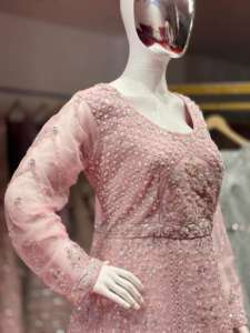 Taaj Bits Inspired <b>Light</b> Colour Lehenga with Heavy Hand Work Fancy Flair and Beautiful Jarkan Stone Work - Product Image 5