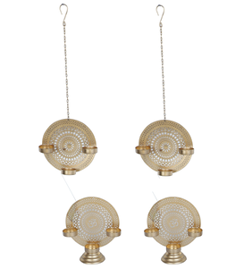 Ensemble de 4 supports muraux pour bougies Mandala et bougeoirs décoratifs pour bougies chauffe-plat, motif Om, décoration spirituelle pour la maison, cadeau - Product Image 2