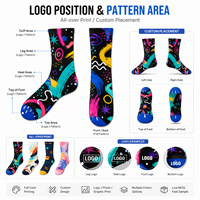 Chaussettes personnalisées imprimées en coton, chaussettes mi-hautes avec logo et motif, service de personnalisation pour uniformes d'équipe, boîte cadeau, emballage de marque, commandes.