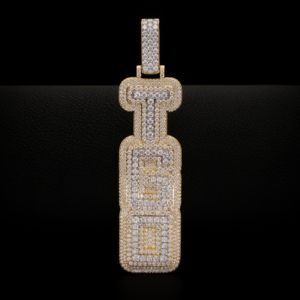 Pendentif personnalisé en moissanite avec logo, style hip-hop, plaqué or argent 925, certifié EGL, unisexe, qualité VVS - Product Image 1