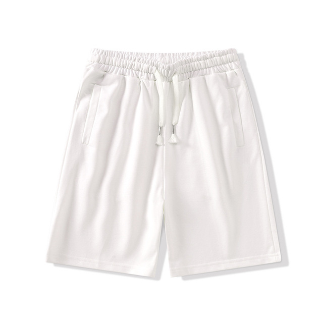 Men's White Cotton Bermuda Shorts With Drawstring Waist And Pockets Casual Style