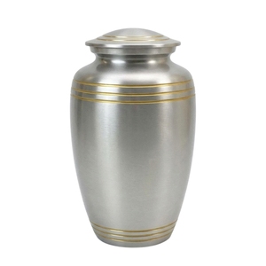 Elegante Urna Conmemorativa de Metal Plateado para Cenizas de Mascotas y Humanos, Suministros Funerarios al por Mayor - Urna Plateada Moderna Minimalista con Acabado Cepillado - Product Image 6