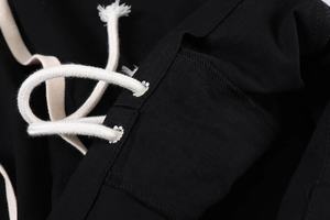 Pantalones cortos con cuerda blanca para hombre, ropa de calle personalizada, moda de verano, color negro - Product Image 5