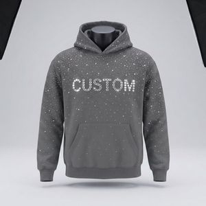 Sudadera con Capucha Bordada con Pedrería para Invierno, Algodón Grueso, Estilo Urbano, Talla Grande para Hombre, 2 Piezas, Venta Directa de Fábrica - Product Image 6