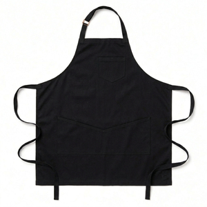 Delantal de Trabajo Rojo de Algodón Unisex con Tirantes Ajustables, Tres Bolsillos Delanteros, Delantal Resistente para Cocina, Chef, Panadería, Cafetería, Taller - Product Image 2