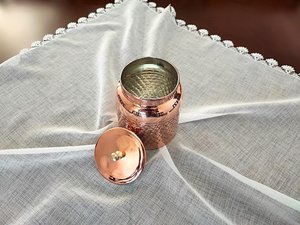 Premium Copper <b>Kitchen</b> <b>Jar</b> Copper Canister Food <b>Storage</b> Container Handmade <b>Storage</b> Vessel Tea Coffee Sugar <b>Jar</b> Container - Product Image 6