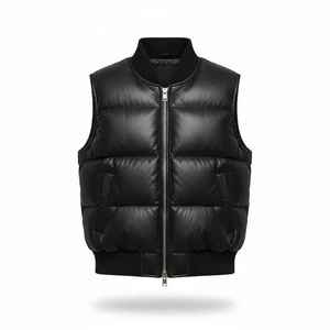 Gilet matelassé en toile imperméable et élégant pour homme, sans manches, idéal pour l'hiver, la randonnée, le camping et le travail - Product Image 1