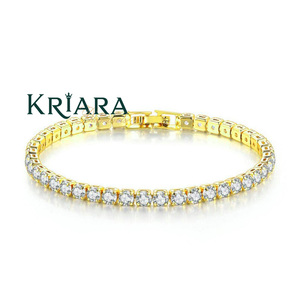 Pulsera de tenis de moissanita con corte brillante redondo, engaste de garras, plata 925 con baño de rodio, pulsera clásica para mujer - Product Image 4