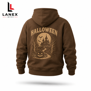 Sweat-shirt à capuche d'Halloween en gros, imprimé sur mesure avec motifs fantôme, citrouille, chauve-souris, sorcière, pull à capuche pour hommes et femmes, streetwear - Product Image 3