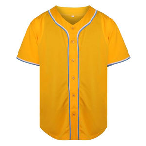 Wholesale Plain White Baseball Jerseys Trim Button <b>Down</b> Sports Wear Breathable Mesh Team Uniform Custom - Product Image 1