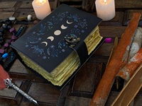 Grand journal en cuir avec papier aquarellable, 200 feuilles, reliure spirale, livre des phases lunaires et carnet de sorts vierge
