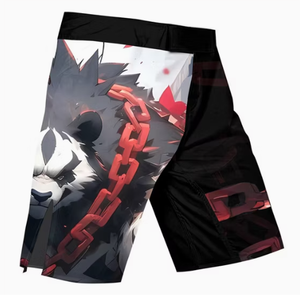Shorts de bain pour hommes à motif dessin animé imprimé MMA, séchage rapide, taille élastique, taille mi-haute, 100 % polyester extensible, pour le combat - Product Image 4