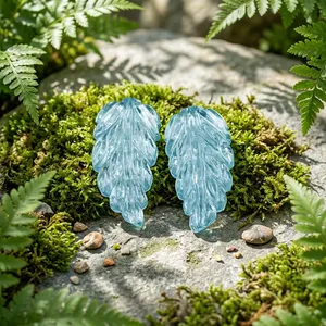 Cuarzo Azul Aguamarina Natural en Forma de Hoja de 15x30mm, Piedra Preciosa Suelta para Joyería - Marca Mugalart de Rajasthan - Product Image 3