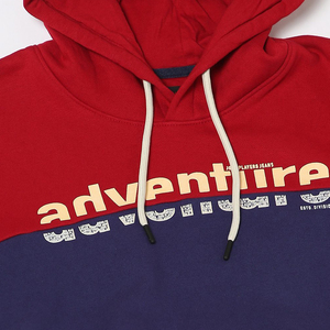 Sweat-shirt à capuche pour homme, rouge et bleu marine, avec imprimé sur le devant, coupe classique, en polaire, décontracté, pour l'automne - Product Image 6