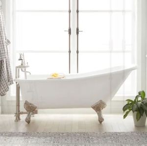อ่างอาบน้ำทองแดงทำมือทรงขาตั้งแบบโบราณสุดหรูสำหรับใช้ในบ้าน - Product Image 2