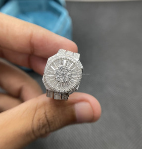 Stunning Men's Fully Iced Out Baguette Cut Hip Hop 925 Sterling Silver Rhodium Plated <b>Custom</b> <b>Ring</b> Anniversary Wedding Engagement - Product Image 4