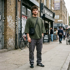 Premium urban streetwear blank t-<b>shirt</b> for men featuring a raw hem finish and oversized boxy fit tees - Product Image 2