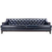 Canapé de luxe moderne trois places gonflable Chesterfield Buff en cuir véritable nouvelle collection de meubles de salon