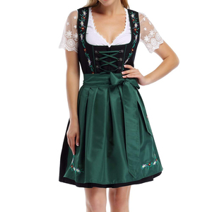 Robe Dirndl pour femme, personnalisée, respirante, décontractée, nouvelle robe Dirndl allemande brodée pour l'Oktoberfest, longueur genou, manches courtes - Product Image 1