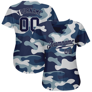 Maillot de baseball en tissu maille polyester de haute qualité, style camouflage marine et gris, respirant et anti-humidité, vente en gros - Product Image 1