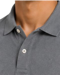 Polo Gris para Hombre, Manga Corta, Tela de Algodón Piqué, Diseño Liso Informal, Cuello Camisero, Polo Clásico Personalizado de Verano - Product Image 4