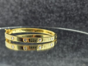 18K Gold Plated Trendy Geometric <b>Bangles</b> Unisex Jewelry - Product Image 2