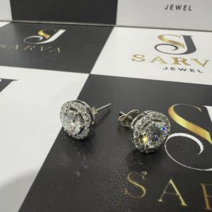 Pendientes de moissanita con certificación IGI VVS, corte brillante redondo vintage, joyería fina, plata de ley S925, para mujer - Product Image 2