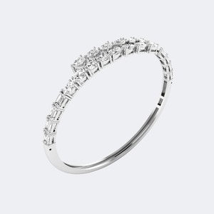 Stunning Multi Shape Lab Grown Diamond 925 Sterling <b>Silver</b> <b>Bracelet</b> for Women Luxury Anniversary <b>Bangle</b> IGI Certified 5.20ctw - Product Image 1
