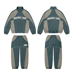 Customizable Casual Winter Men Hooded Windbreaker <b>Tracksuit</b> Printed Solid Lightweight 100%Polyester - Product Image 1