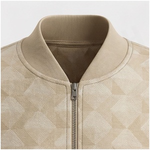 Ensemble de survêtement beige pour femmes, manches longues, fermeture éclair sur le devant, pantalon de jogging uni avec poches latérales, tenue d'automne - Product Image 4