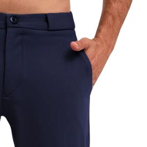Pantalones de Vestir para Hombre, Color Azul Marino, Corte Slim Fit, Elásticos, Casuales, Formales, para Oficina, Venta al Por Mayor - Product Image 3