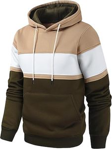 Sweat-shirt à capuche color block pour homme, manches longues, doublure en coton, tendance automne - Product Image 5
