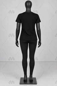 T-shirt décontracté à manches courtes pour femme, tricoté sur mesure, écologique, noir, orné de strass et de cristaux, imprimé graphique, style streetwear, OEM - Product Image 6