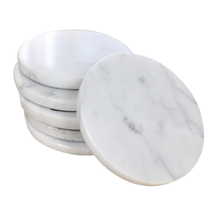 Sous-verres en marbre faits main de qualité supérieure, écologiques, durables, en pierre naturelle, avec impression classique en relief, technique de découpe, lavables - Product Image 4