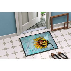 Nuevo Felpudo de girasol amarillo antideslizante para interiores/exteriores lavable alfombra de pila baja 18H X 27W para entrada de puerta delantera - Product Image 4