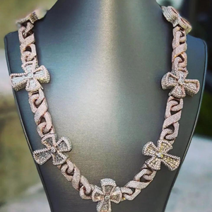 Colliers personnalisés de luxe pour rappeurs, avec pendentif croix pavé de diamants Moissanite VVS ronds, chaînes fines - Product Image 4
