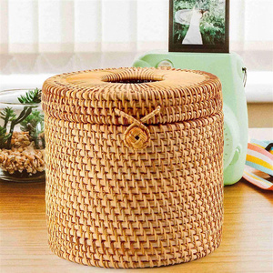 Eco Friendly Rectangle Seagrass <b>Storage</b> <b>Box</b> Lid Handmade Woven Organizer Handle Loop Button Closure for Multi-Purpose <b>Storage</b> - Product Image 5