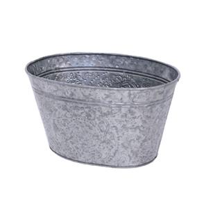 Jardinières ovales galvanisées populaires avec poignées en bois pour plantes d'intérieur et d'extérieur – Ensemble décoratif - Product Image 2