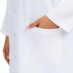 Blouse de laboratoire blanche élégante pour médecin, blouse médicale en coton et polyester pour hôpital, blouse de laboratoire pour femme, infirmière, blouse de laboratoire scientifique - Product Image 3