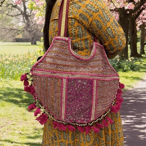 Premium Quality Kambhari Jogeshwar Artisan Red Color <b>Boho</b> Hand <b>Bag</b> Available for Affordable Price from India - Product Image 4
