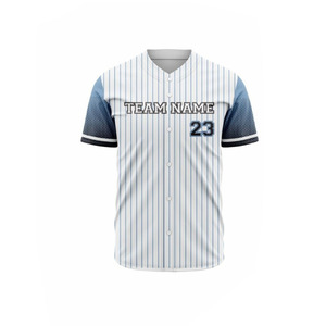Ensemble de maillot et pantalon de baseball personnalisé pour homme, blanc rayé, sublimé, respirant, coupe classique, toutes saisons - Product Image 3
