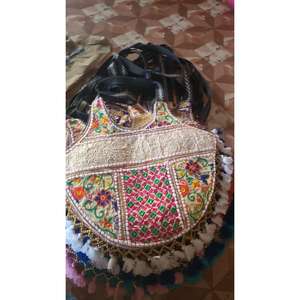 Lightweight Genuine Leather Foldable Zipper Waterproof Large Capacity Traditional Design Handbags <b>for</b> Ladies Indian Cultural - Product Image 1