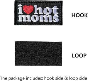 Patch thermocollant rectangulaire brodé « I Love Hot Moms » en tissu – Cadeau - Product Image 2