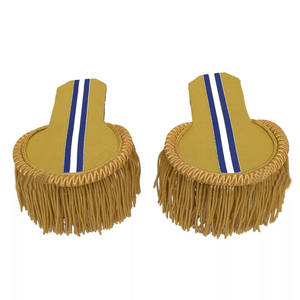 Épaulette de haute qualité en or massif avec franges et pompons, accessoires d'uniforme avec logo personnalisé - Product Image 6