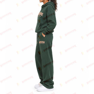 Chándal Informal con Capucha para Mujer, Talla Grande, Invierno, Transpirable, Grueso, Color Sólido, con Logotipo Personalizado, 100% Algodón Felpa - Product Image 3