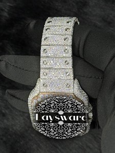 Premium <b>Men</b> White Iced Out Moissanite Diamond <b>Watch</b> Luxury Fashion Fully Iced Stainless Steel Fashion Gift Wristwatch - Product Image 6
