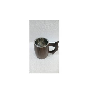 Tasses en bois de style campagnard, faites à la main, en bois naturel, rustiques, réutilisables, pour café, thé, vaisselle de cuisine et de salle à manger - Product Image 5