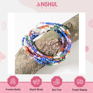 Cheville en cristal de pierres précieuses 7 chakras, qualité supérieure, grade AAA, design tendance, multicolore, à facettes, extensible, fournisseur indien - Product Image 5