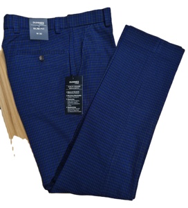 Pantalon en polyester 100% décontracté pour hommes, pantalon de costume formel d'affaires léger à haute élasticité avec devant plat taille moyenne - Product Image 2